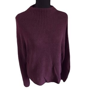 Express Purple Ribbed Mock Neck Knit Chunky Sweater Sz S